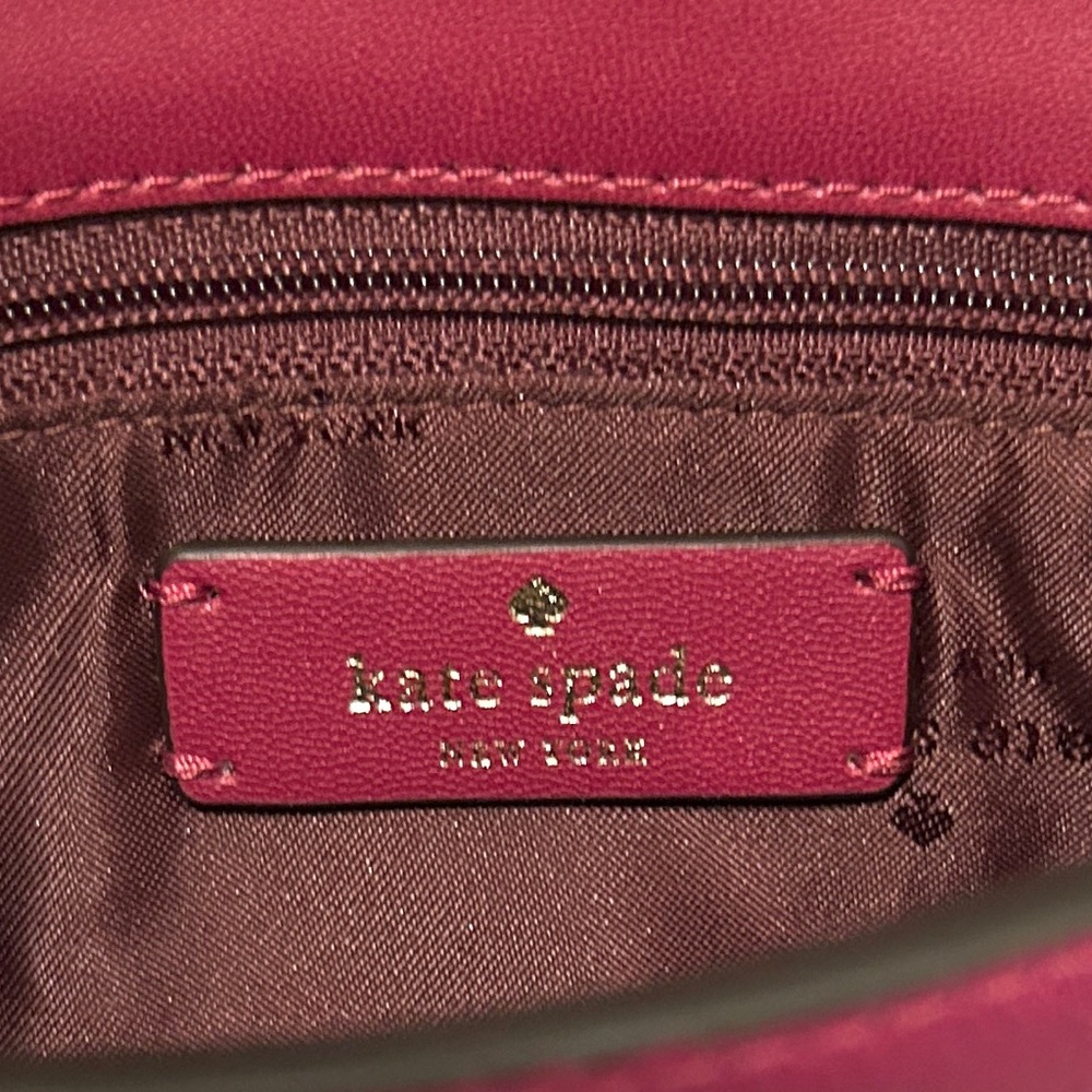 NWT Kate Spade Raspberry Pebbled Leather Crossbody and Coin Purse (Retail $349) - Picture 6 of 9
